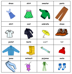 Unit 4 Activities: The Weather Today - Clothing Vocabulary | Masa Israel
