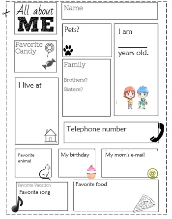 Unit 1: All About Me - All About Me Graphic Organizer | Masa Israel