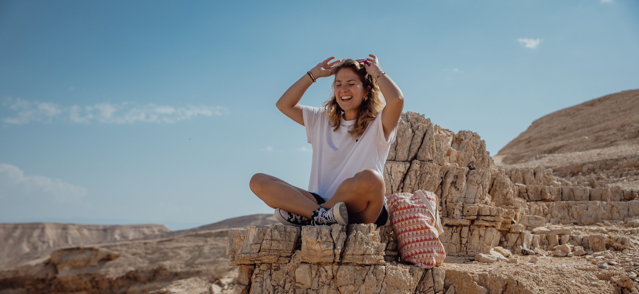 Hikers in the Negev desert
